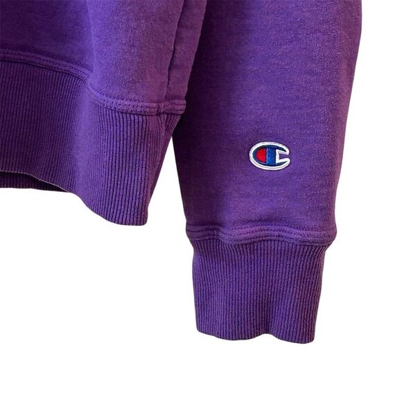 Champion Women's Large Purple Crewneck Sweatshirt Spell Out Logo - Picture 4 of 16